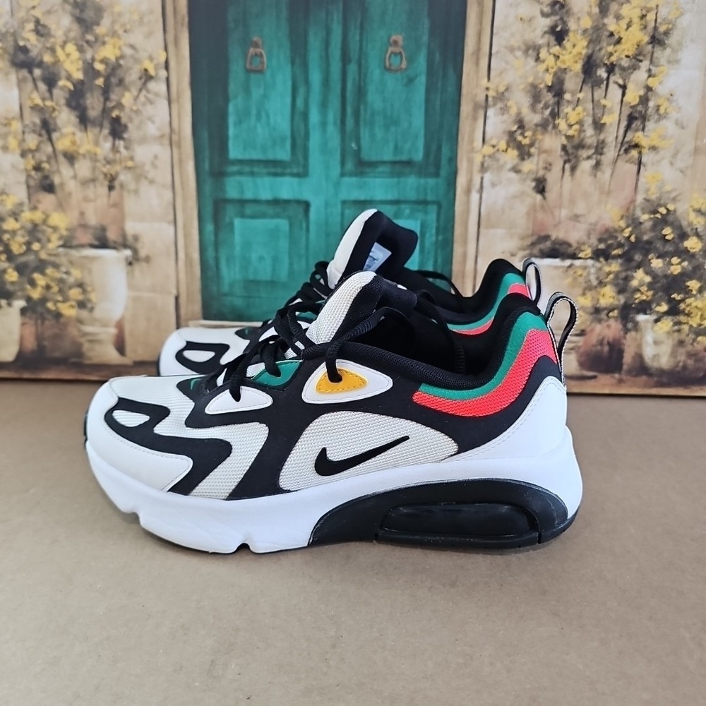 Nike Air Max 200 Rasta Bright Crimson GS Sneakers AT5627-100 Size 6Y